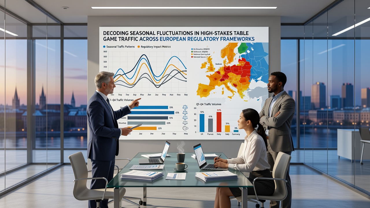 Data charts showing seasonal table game traffic trends across European casinos