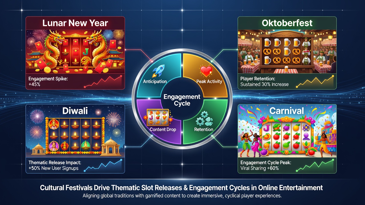 Players engaging with festival-themed slot games on mobile devices during a seasonal event