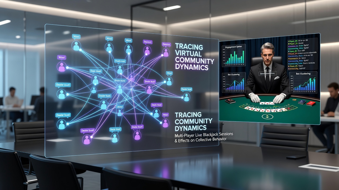 Network graph visualization displaying risk assessment correlations among blackjack players across international servers